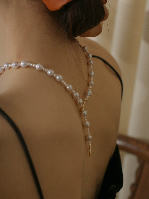 White Bold Baroque Pearl Pendant Necklace - House Of Pearls